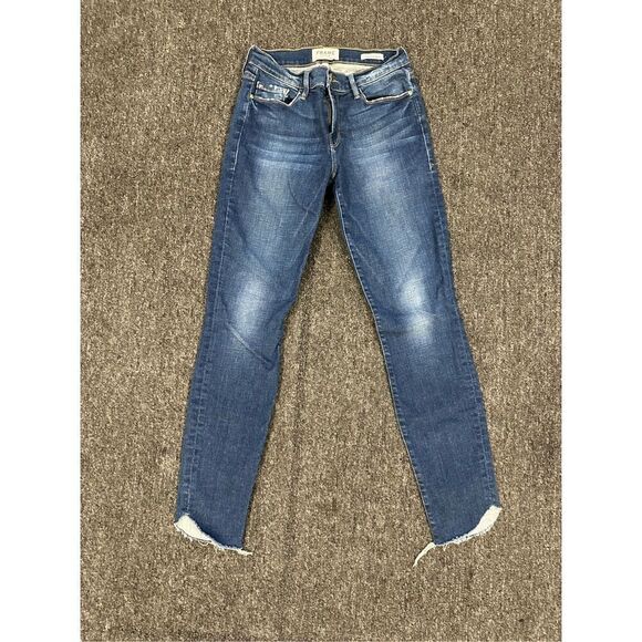 FRAME Denim Le Skinny de Jeanne Blue Skinny Jeans Size 27 Tulip Hem Mid Rise - Picture 5 of 7